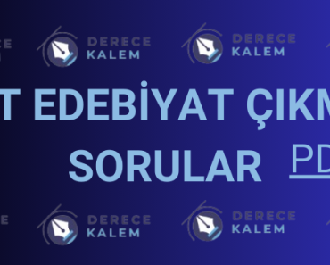 AYT Edebiyat Çıkmış Sorular PDF